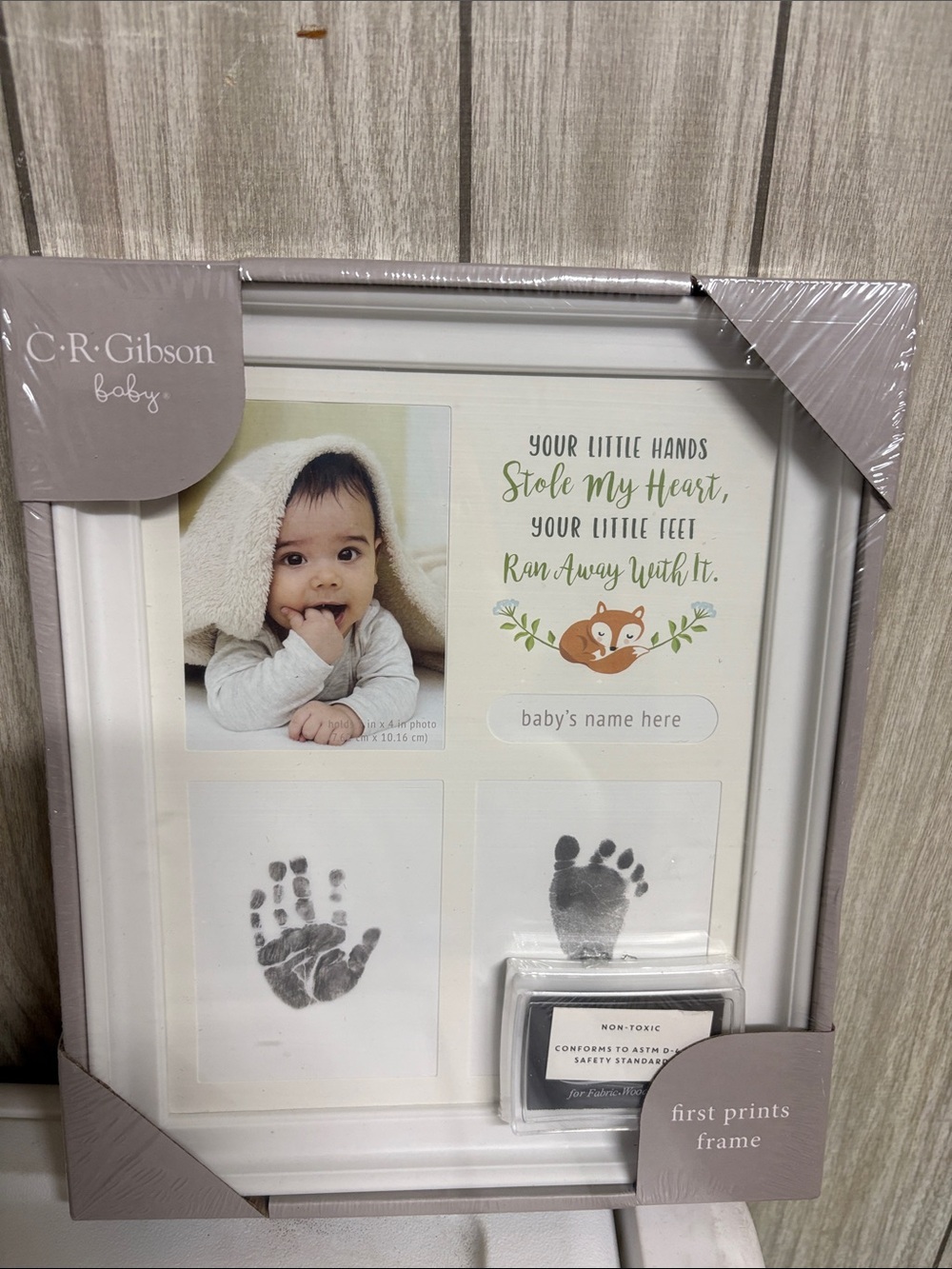 Gibson White Baby First Prints Keepsake Frame